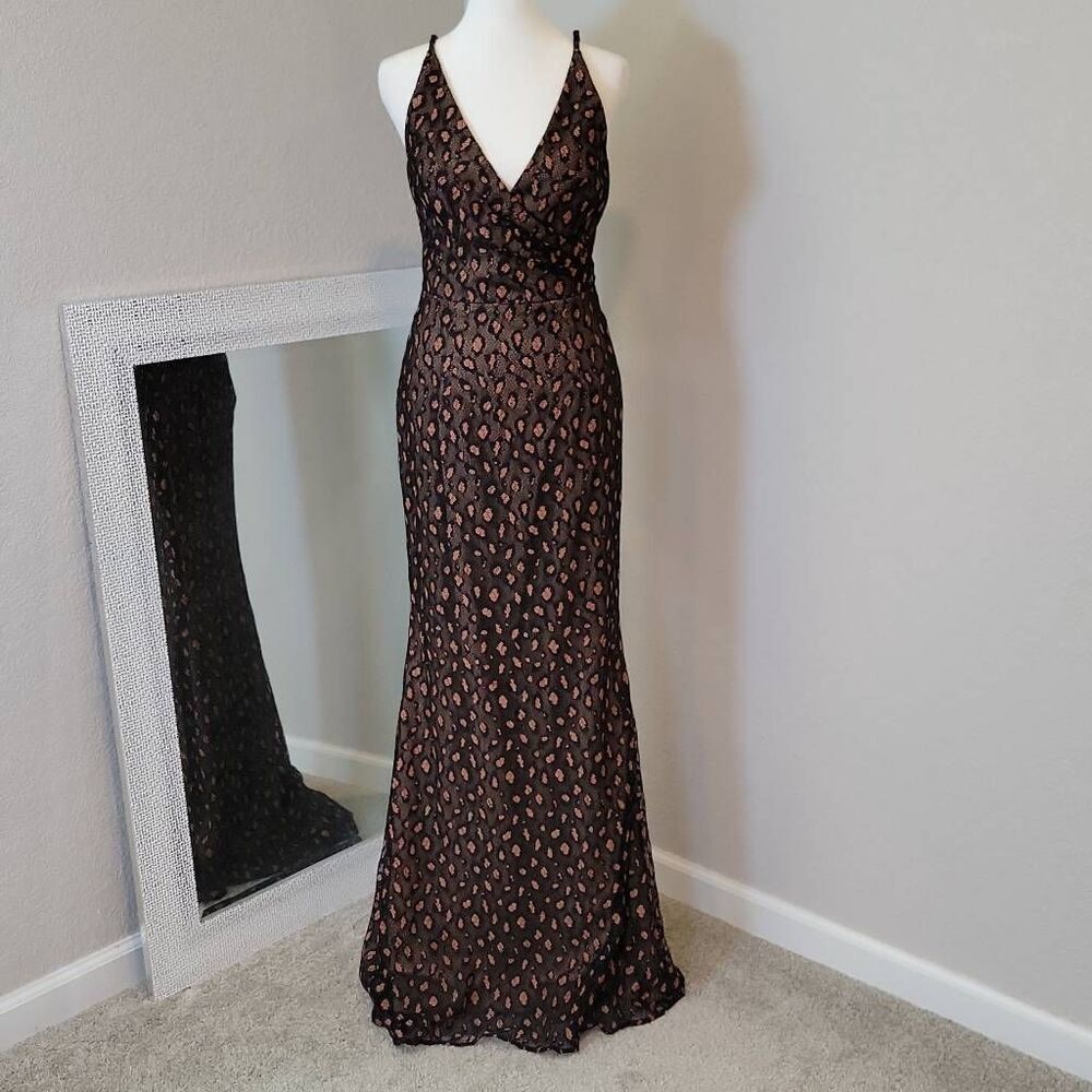 Dress The Population Leopard Print Lace Dress